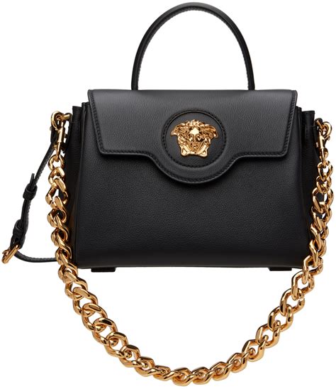 versace pouch on chain|Versace black and white purse.